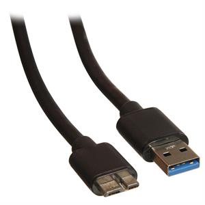 USB till mikro USB 3,0 kabel, 0,5 meter, svart
