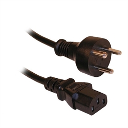 Dator kabel, jordad 3-ben, 1,8 meter, sort - SLUTSÅLD