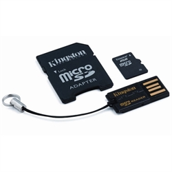 2GB micro SD kort + USB adaptor + SD adaptor