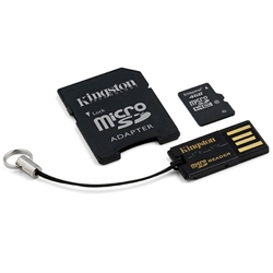4GB micro SDHC kort + USB adaptor + SD adaptor