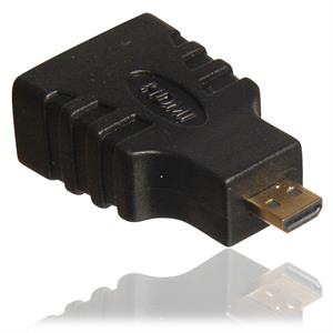Adapter, HDMI hona till micro HDMI hane, guldpläterad