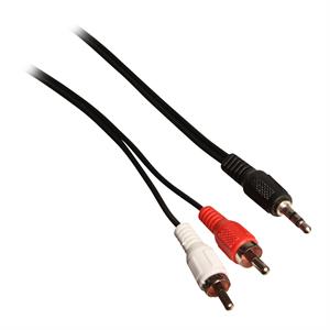 150cm audio kabel 3,5mm stereo hane till 2xRCA hane