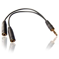 Förgreningskabel adapter för hörlurar, 3,5 mm mini jack