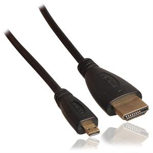 HDMI till mikro HDMI kabel, svart, 2,0m