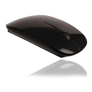 Ultra platt optisk mus, trådlös och Bluetooth blank svart