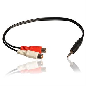 150cm audio kabel 3,5mm stereo hane till 2xRCA hane