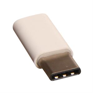 Adapter, Micro USB till USB C, vit