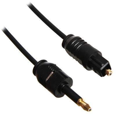 Optisk kabel, toslink till mini toslink, svart, 1 meter