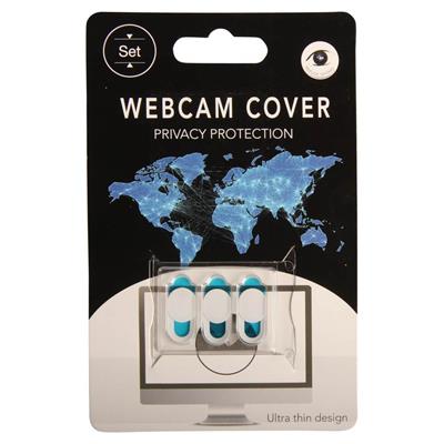 Webbcam skydd med lucka, vit, självhäftande, 3-pack