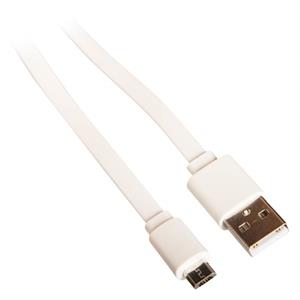 USB sladd, USB hane till micro USB, 2 meter, vit