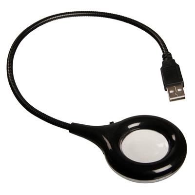 USB LED lampa med svanhals, svart
