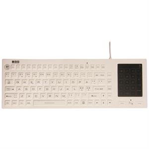 Vattentätt tangentbord med touchpad och numpad, vit (Nordisk språklayout)