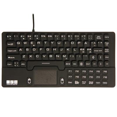 Ultra litet vattentätt tangentbord med touchpad, svart (Nordisk språklayout)