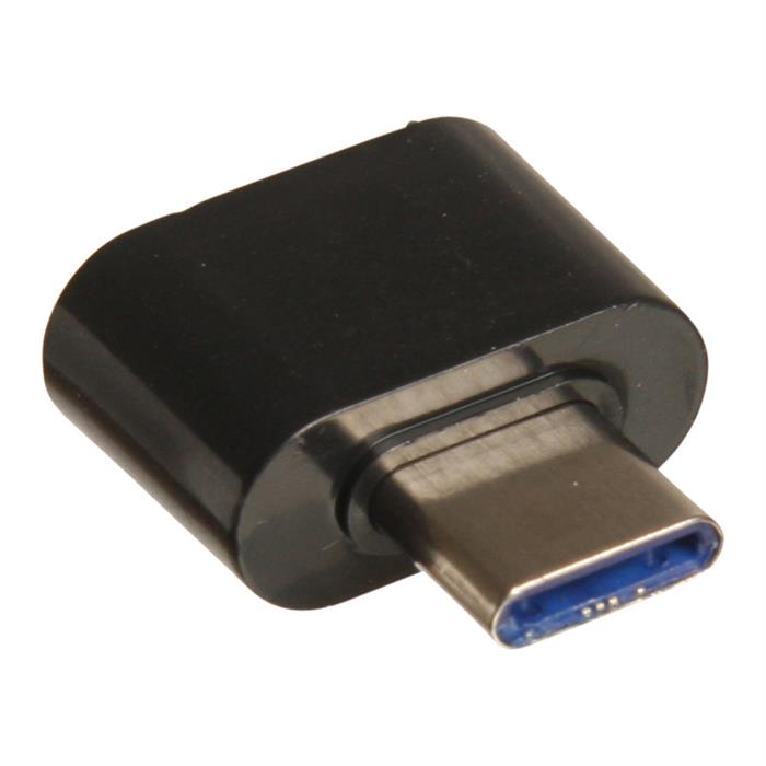 Mini adapter, USB A till USB C, svart