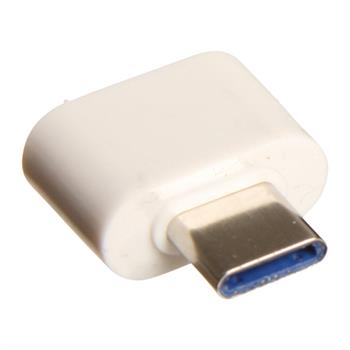 Mini adapter, USB A till USB C, vit