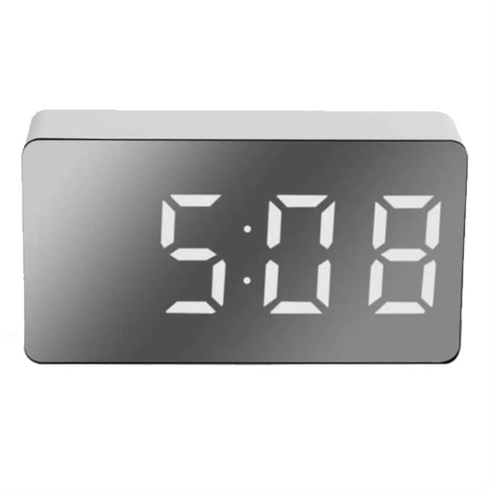 LCD klocka med Alarm, Datum och Termometer, Vita siffror