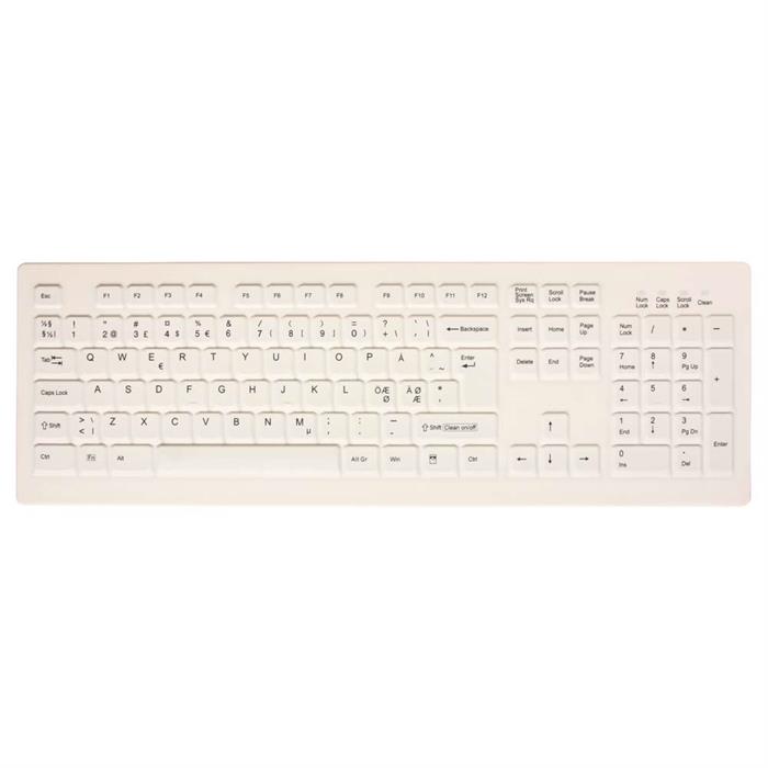 Active Key vattentätt trådlöst tangentbord, vit (NORDISK layout), AK-C8100F-FU1-W-NOR