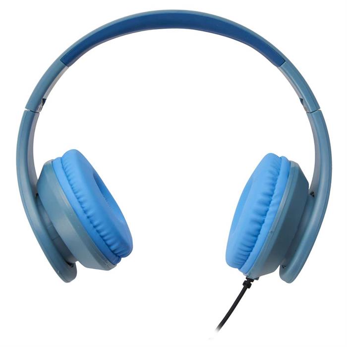 Hörlurar med kabel och mikrofon, blå