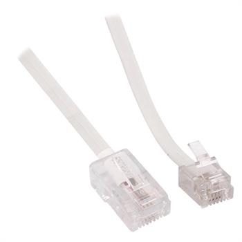 Modem kabel, RJ 11 / RJ 45, vit, 3 meter