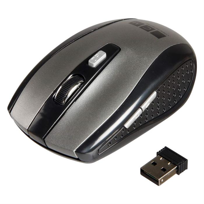 Trådlös mus, 2,4 GHz USB, grå metallic